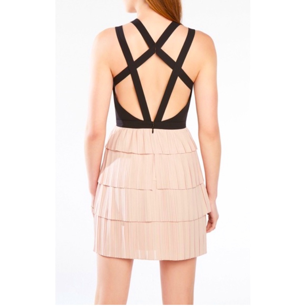 BCBGMaxaria Light Pink Ruffled Mini Dress - Picture 2 of 4